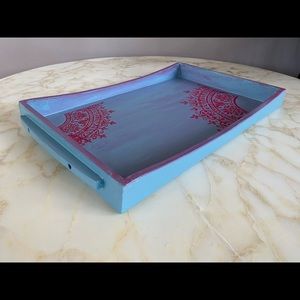 Hand painted wooden tray